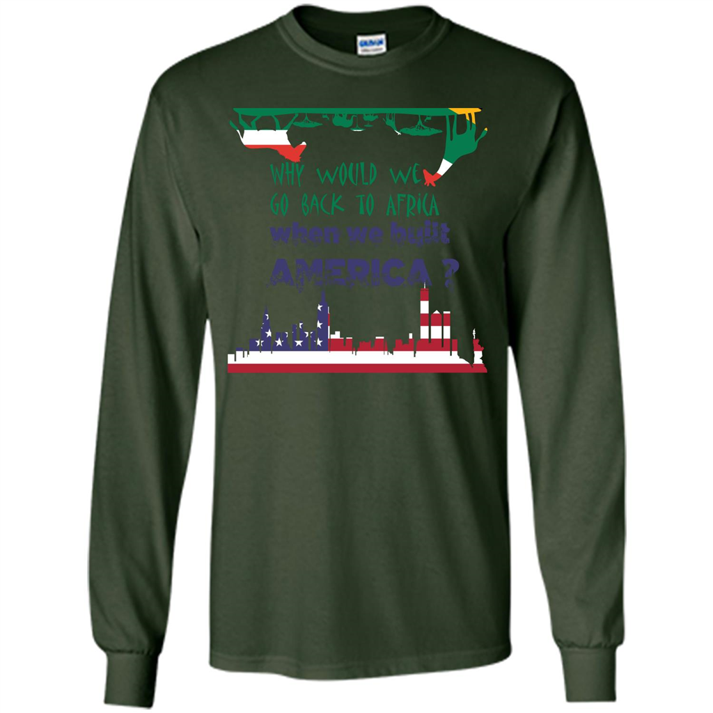 Africa - America T-shirt Build America Forest Green