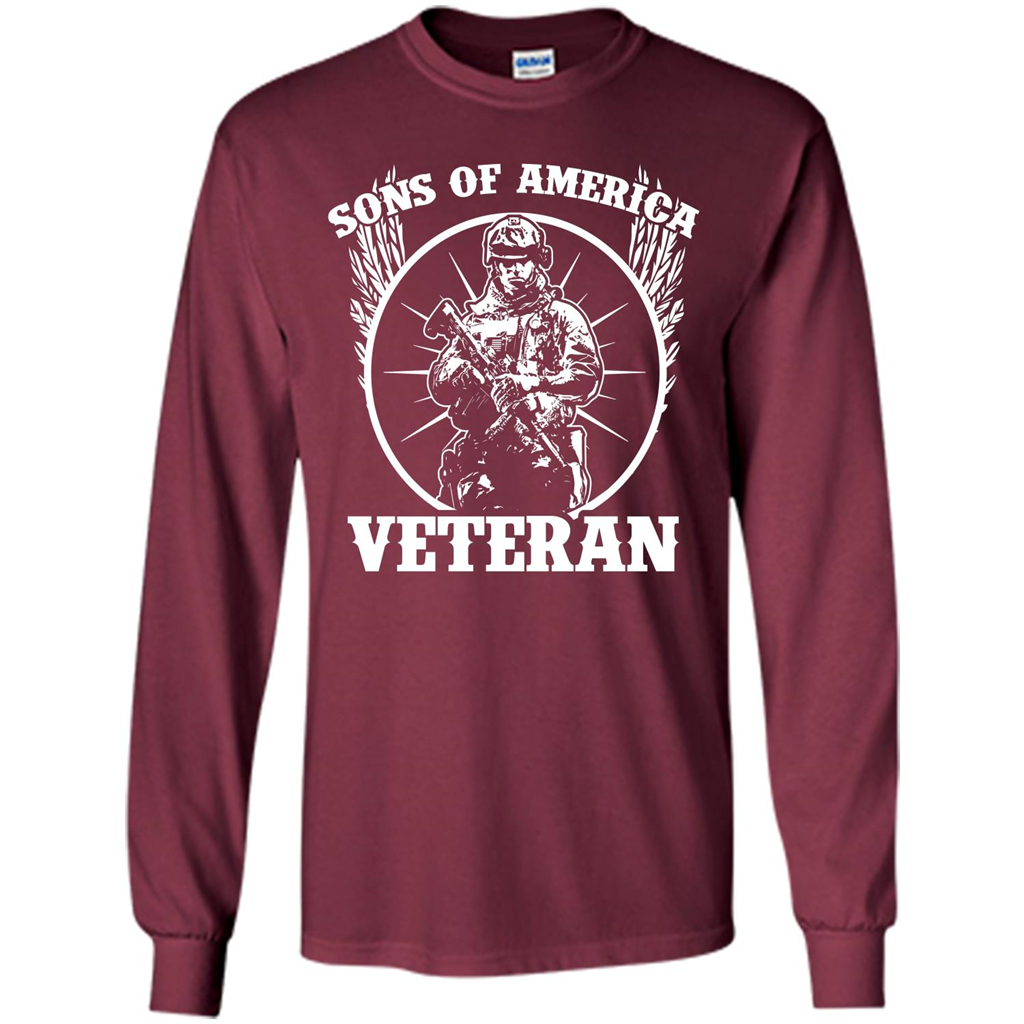 Military T-shirt Sons Of America Veteran Maroon