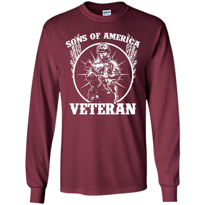 Military T-shirt Sons Of America Veteran Maroon