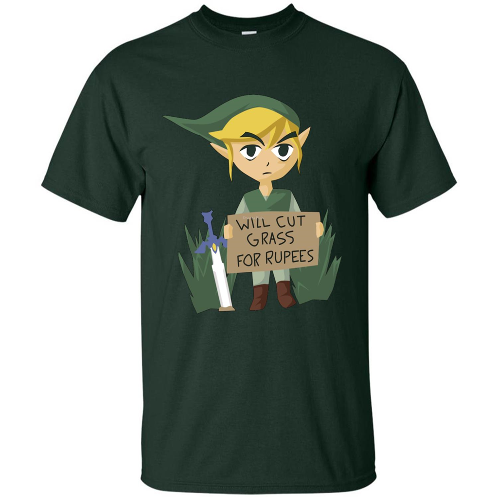 Video Games T-shirt Will Cut Grass For Rupees T-shirt Forest Green