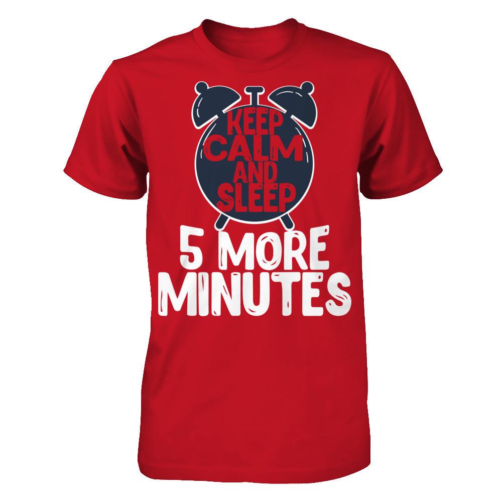 Keep Calm And Sleep 5 More Minutes T-shirt Gildan - Short Sleeve Tee Red
