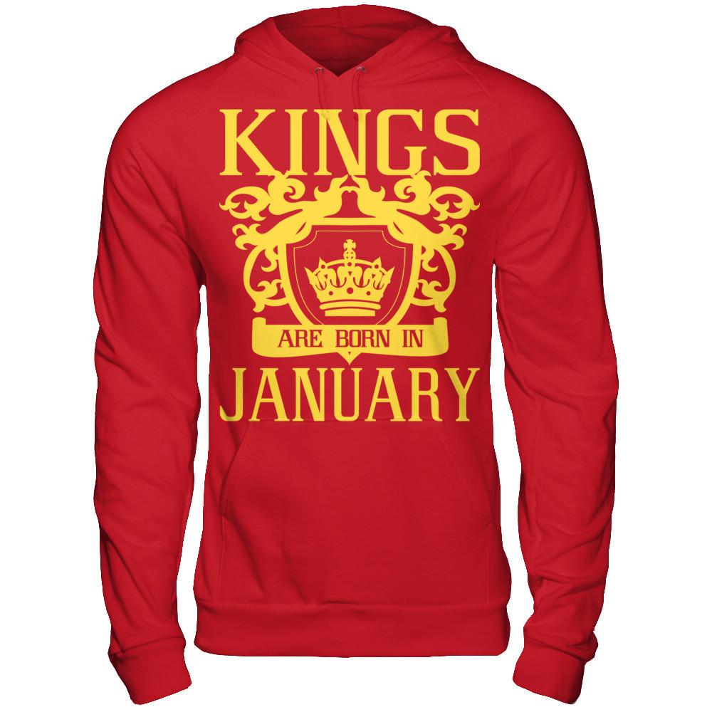 Kings Are Born In January Gildan - Pullover Hoodie Red