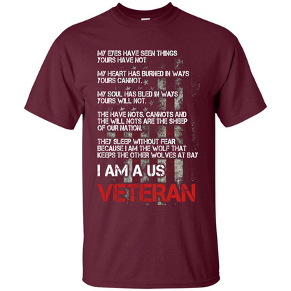 Military T-shirt I Am A Us Veteran T-shirt Maroon