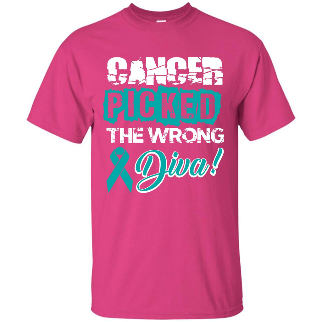 Cancer Awareness T-shirt Cancer Picked The Wrong Diva T-shirt Heliconia