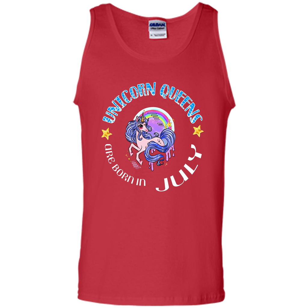 July Unicorn T-shirt Unicorn Queens Are Born July Red