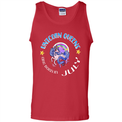 July Unicorn T-shirt Unicorn Queens Are Born July Red