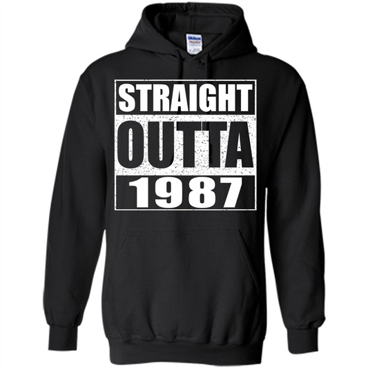 Straight Outta 1987 T-shirt Funny Birthday Gift T-shirt Black