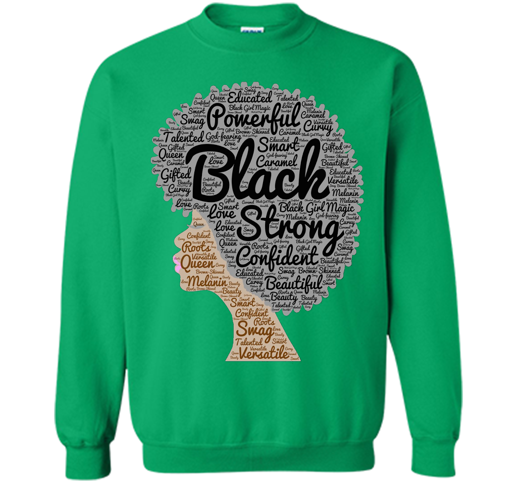 Afro Word Art Natural Hair T-Shirt for Black Women shirt Irish Green
