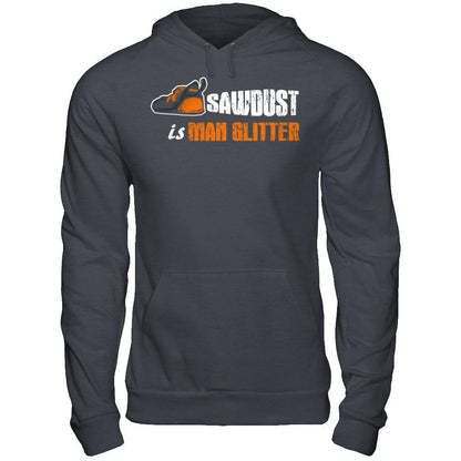 Father's Day T-shirt Sawdust is Man Glitter Gildan - Pullover Hoodie Dark Heather