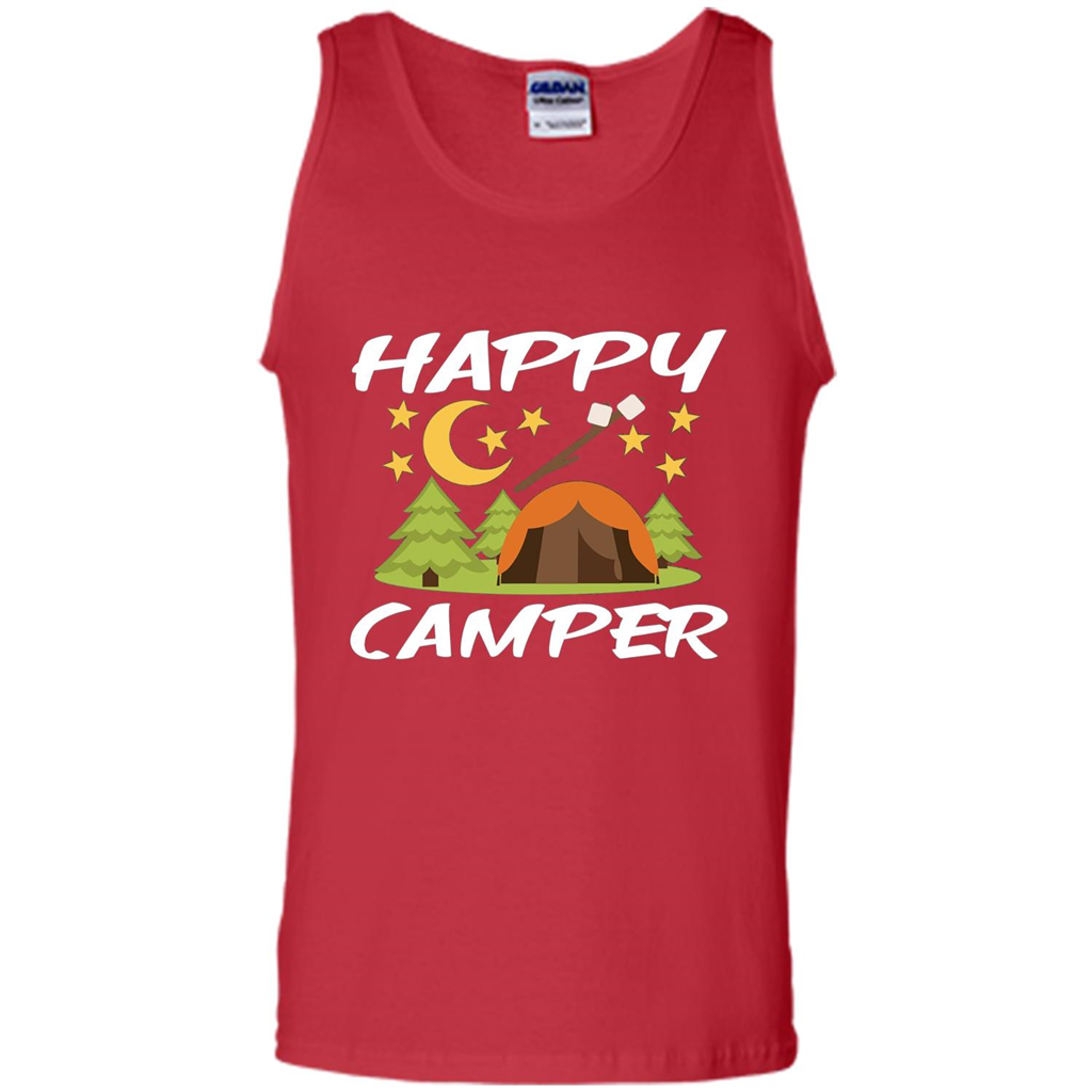 Happy Camper T-shirtt - Outdoor Night Sky Red