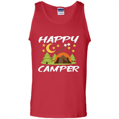 Happy Camper T-shirtt - Outdoor Night Sky Red