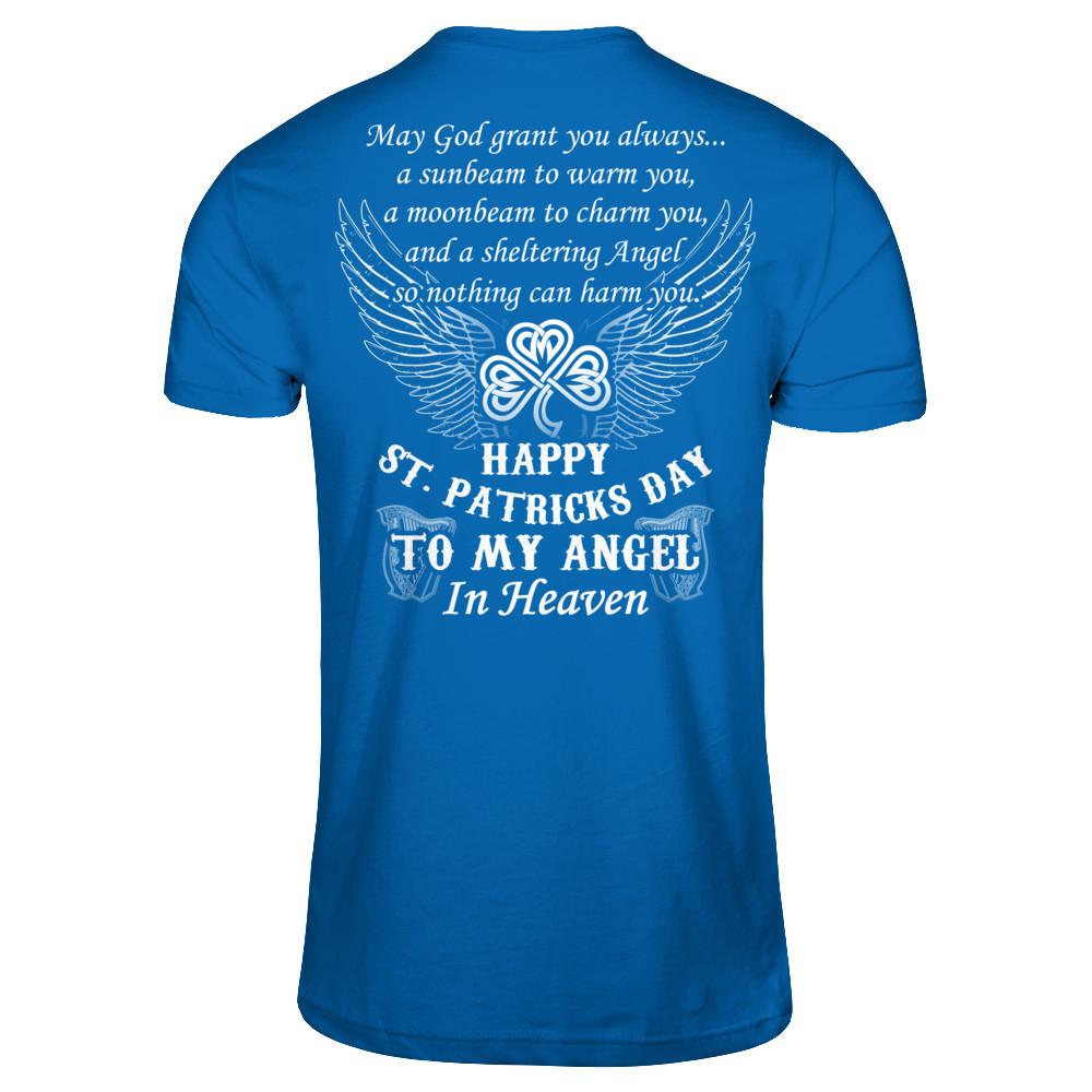 Happy St.Patricks Day To My Angel In Heaven T-shirt Gildan - Short Sleeve Tee Royal