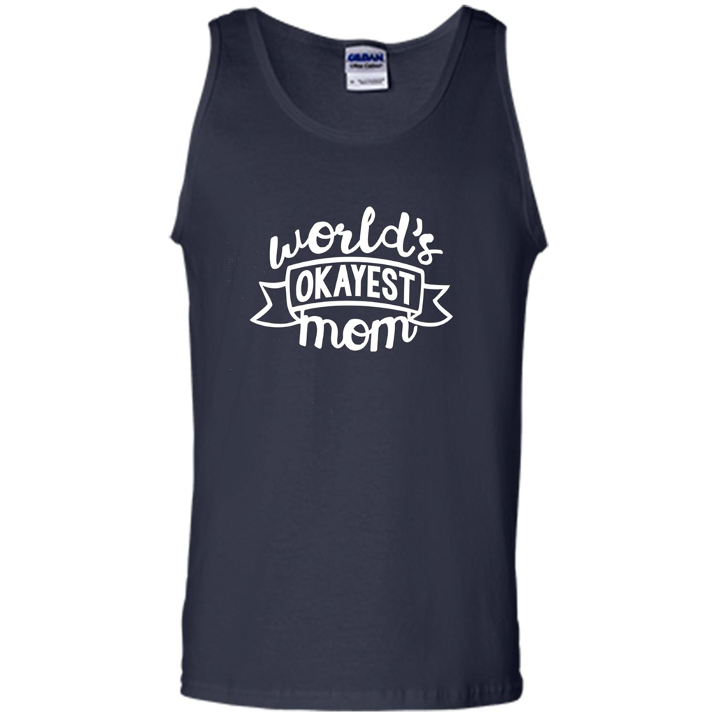 Mothers Day T-shirt World's Okayest Mom Navy