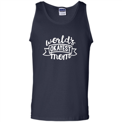 Mothers Day T-shirt World's Okayest Mom Navy