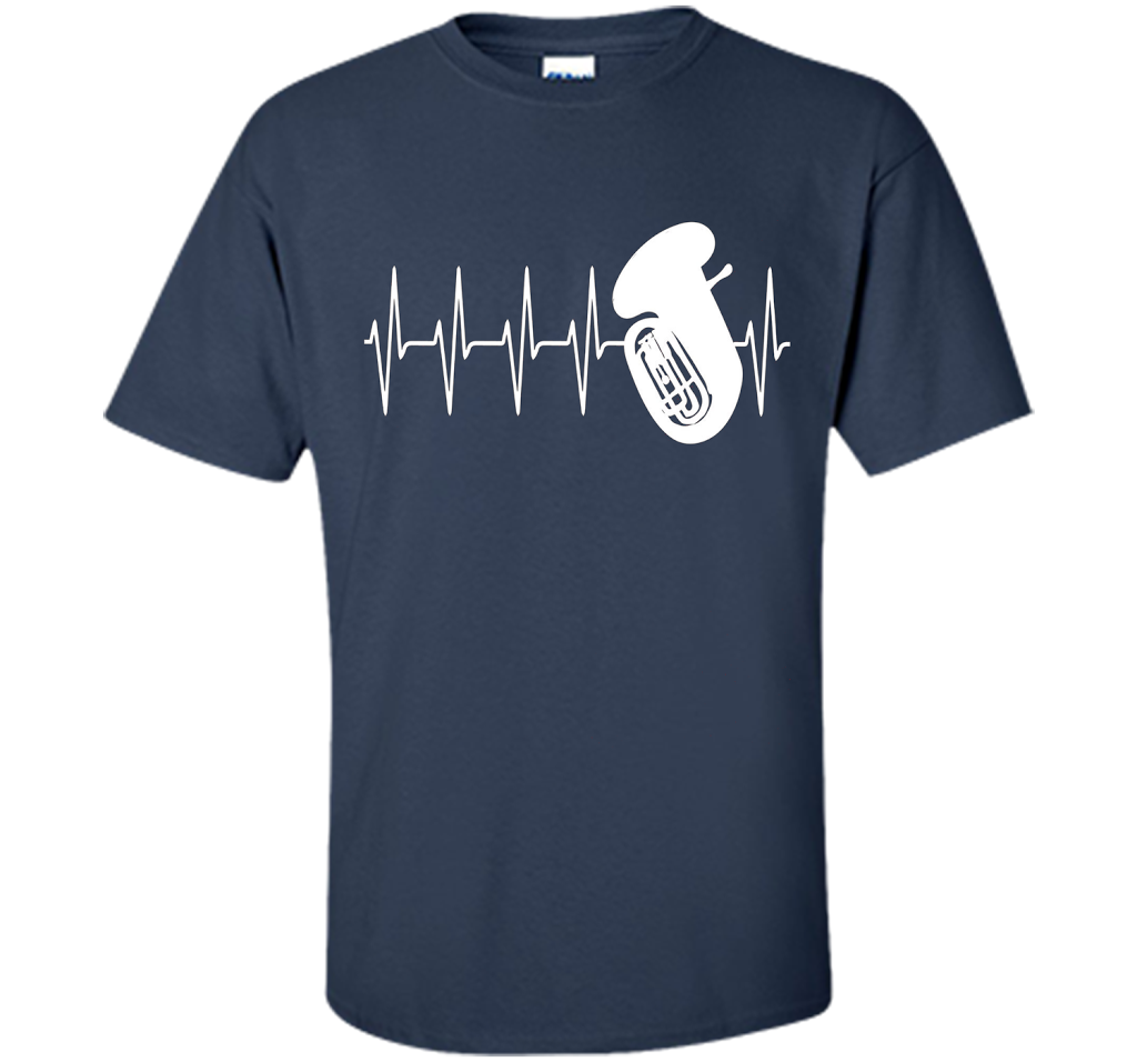 Sousaphone T-shirt Heartbeat Tube Sousaphone Navy
