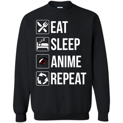 Funny Eat Sleep Anime Repeat T-shirt