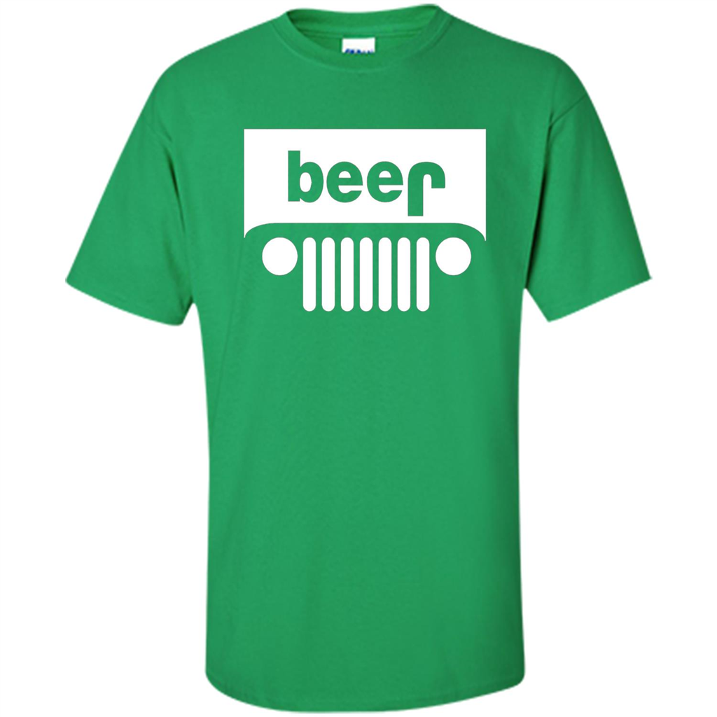 Funny Drinking T-shirt Adult Beer Jeep Irish Green