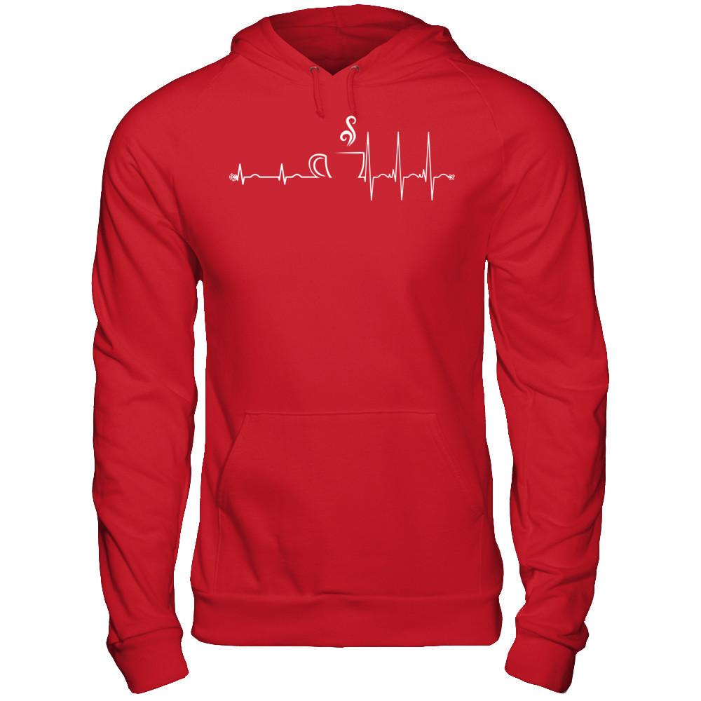 Coffee Heartbeat T-shirt Gildan - Pullover Hoodie Red