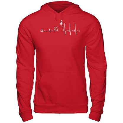 Coffee Heartbeat T-shirt Gildan - Pullover Hoodie Red