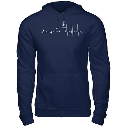 Coffee Heartbeat T-shirt Gildan - Pullover Hoodie Navy