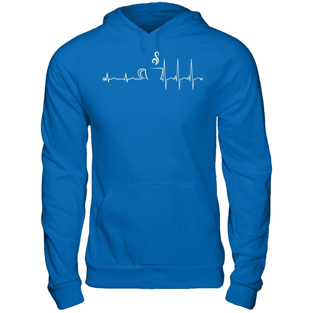 Coffee Heartbeat T-shirt Gildan - Pullover Hoodie Royal