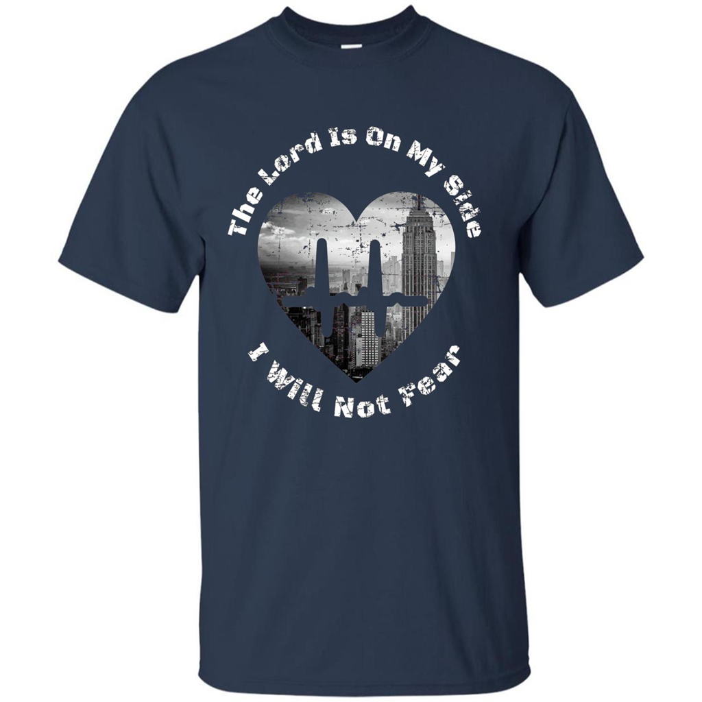 Faith Inspired T-shirt The Lord Is On My Side I Will Not Fear Navy