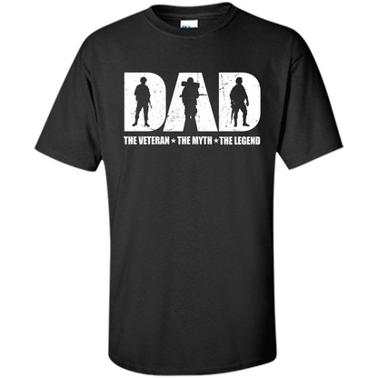 Fathers Day T-shirt The Veteran. The Myth. The Legend Black
