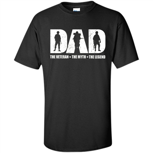 Fathers Day T-shirt The Veteran. The Myth. The Legend Black