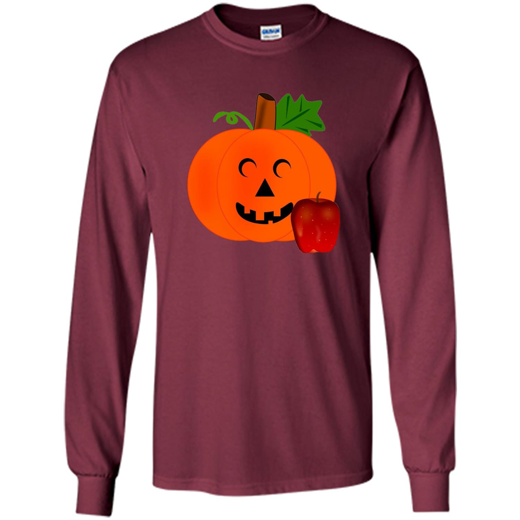 Cute Teacher Pumpkin Apple Halloween Costume T-shirt Maroon