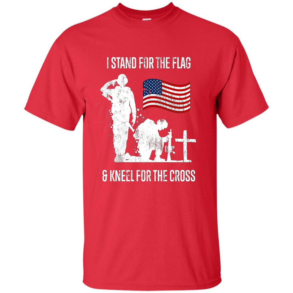 I Stand For The Flag And Kneel For The Cross T-shirt Red