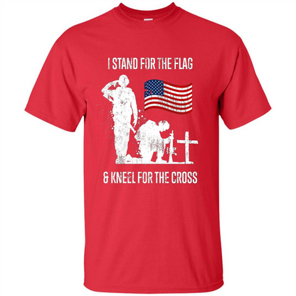 I Stand For The Flag And Kneel For The Cross T-shirt Red