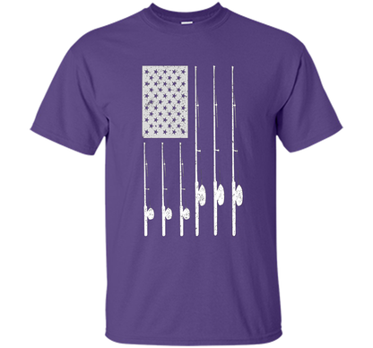 Patriotic Fishing T-Shirt with American USA Flag Great Gift shirt Purple