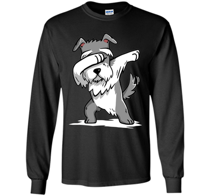 Dog T-shirt Schnauzer Dabbing T-shirt Black