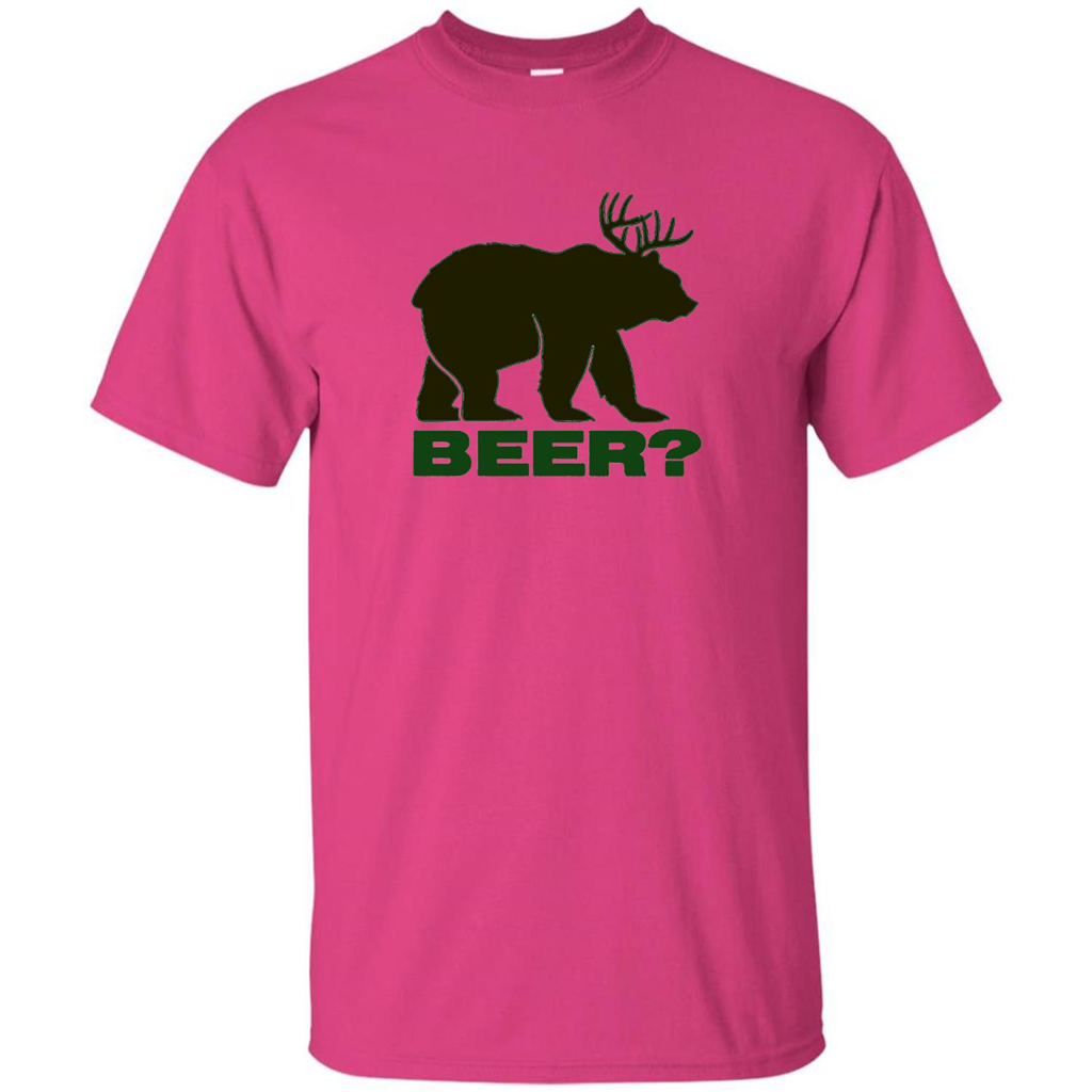 Bear Deer Bear Beer Funny T-shirt Heliconia