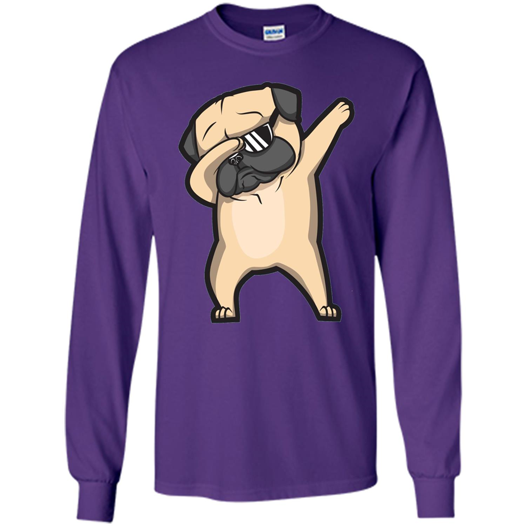 Dabbing Pug Shirt - Cute Funny Dog Dab T-shirt Purple