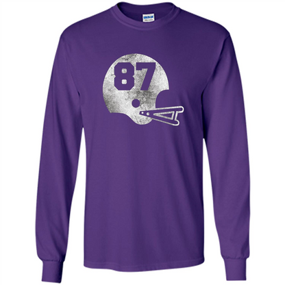 Football Number 87 T-Shirt Player Number Purple