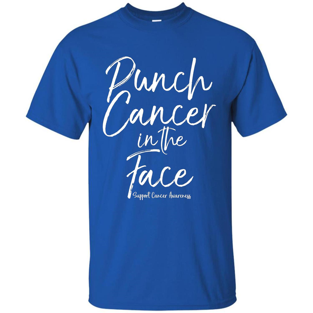 Punch Cancer in the Face Support Cancer Awareness T-shirt Royal