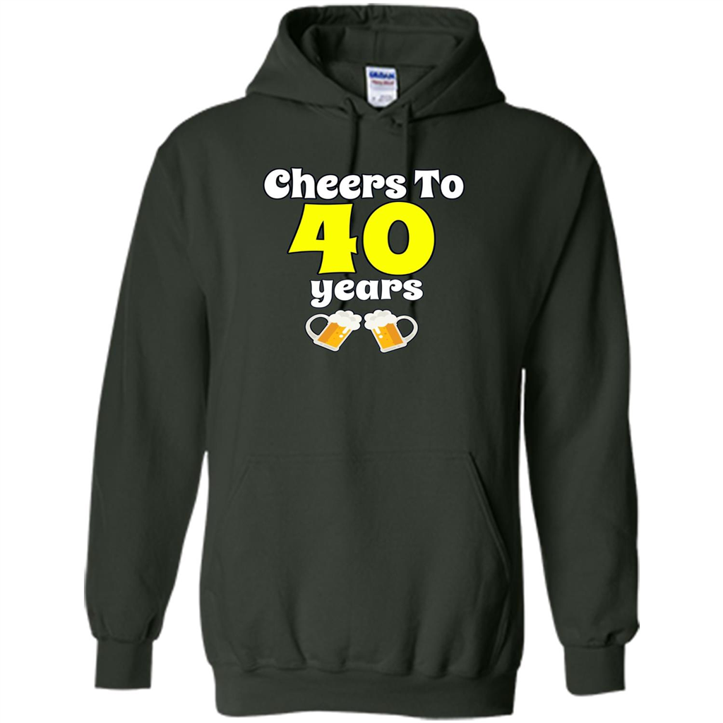 Cheers To 40 Years Birthday Or Wedding Anniversary T-shirt Forest Green