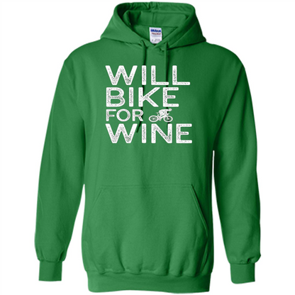 Cyclist Biker T-shirt Will Bike For Wine Irish Green