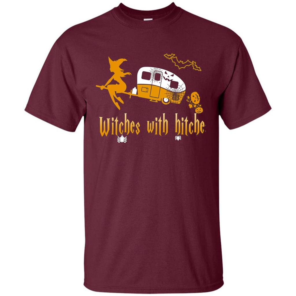 Halloween T-shirt Witches With Hitches T-shirt Maroon