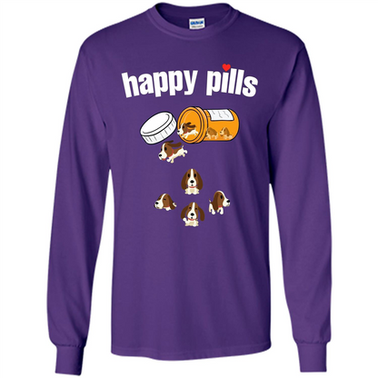 Dog Lover T-shirt Happy Pills T-shirt Purple