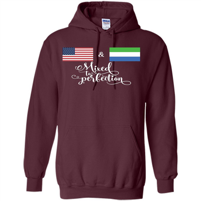 American + Sierra Leone Mixed To Perfection Flag T-Shirt Maroon