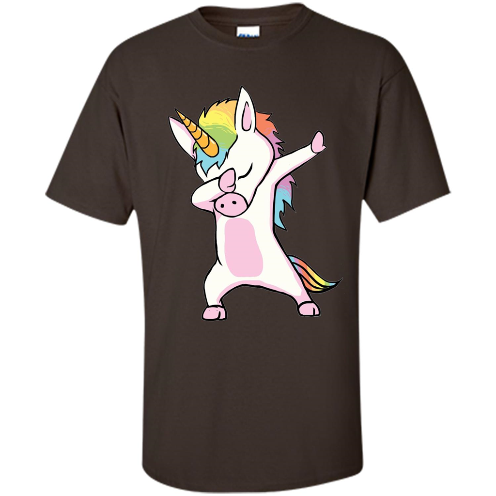 Dab Dance T-shirtUnicorn Cute Dabbing Dark Chocolate