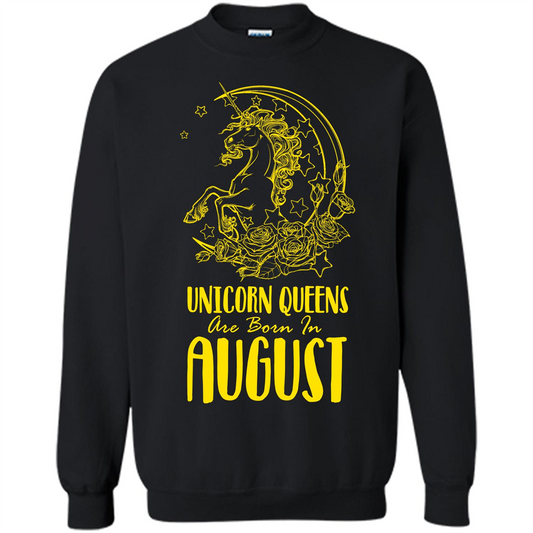 Augus Unicorn T-shirt Unicorn Queens Are Born In August Black