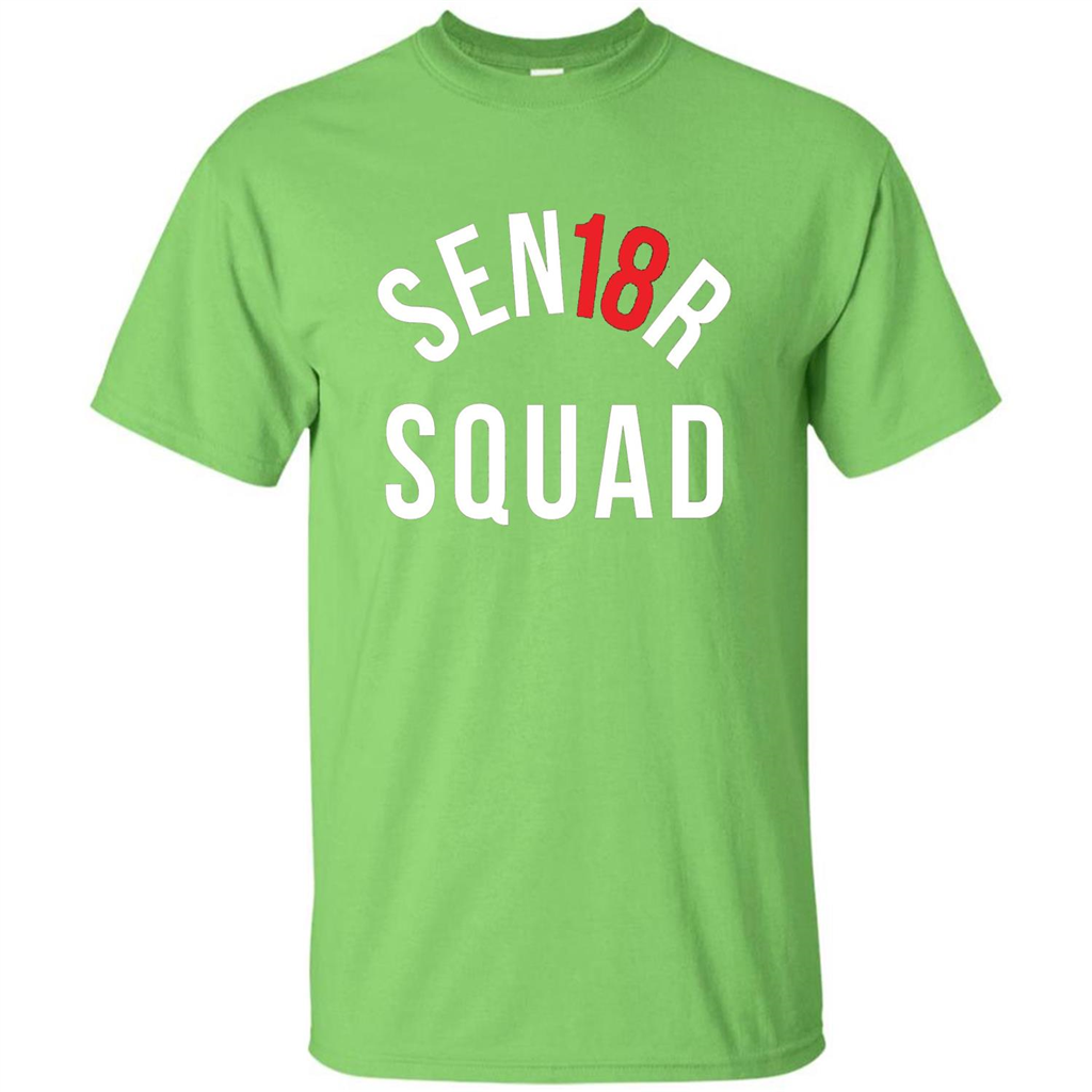 Sen18r Senior Squad Red Class of 2018 T-Shirt Lime