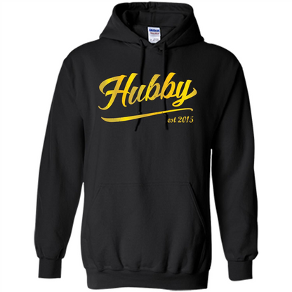 Hubby Wifey Est 2015 T-shirt Black