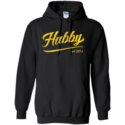 Hubby Wifey Est 2015 T-shirt Black