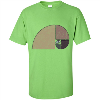 Distressed Geometric Fibonacci Spiral T-sihrt Lime