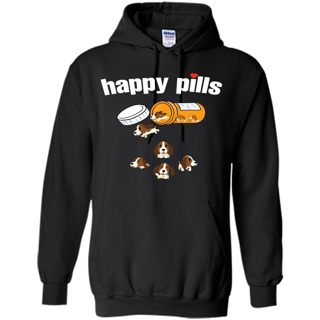 Dog Lover T-shirt Happy Pills T-shirt Black