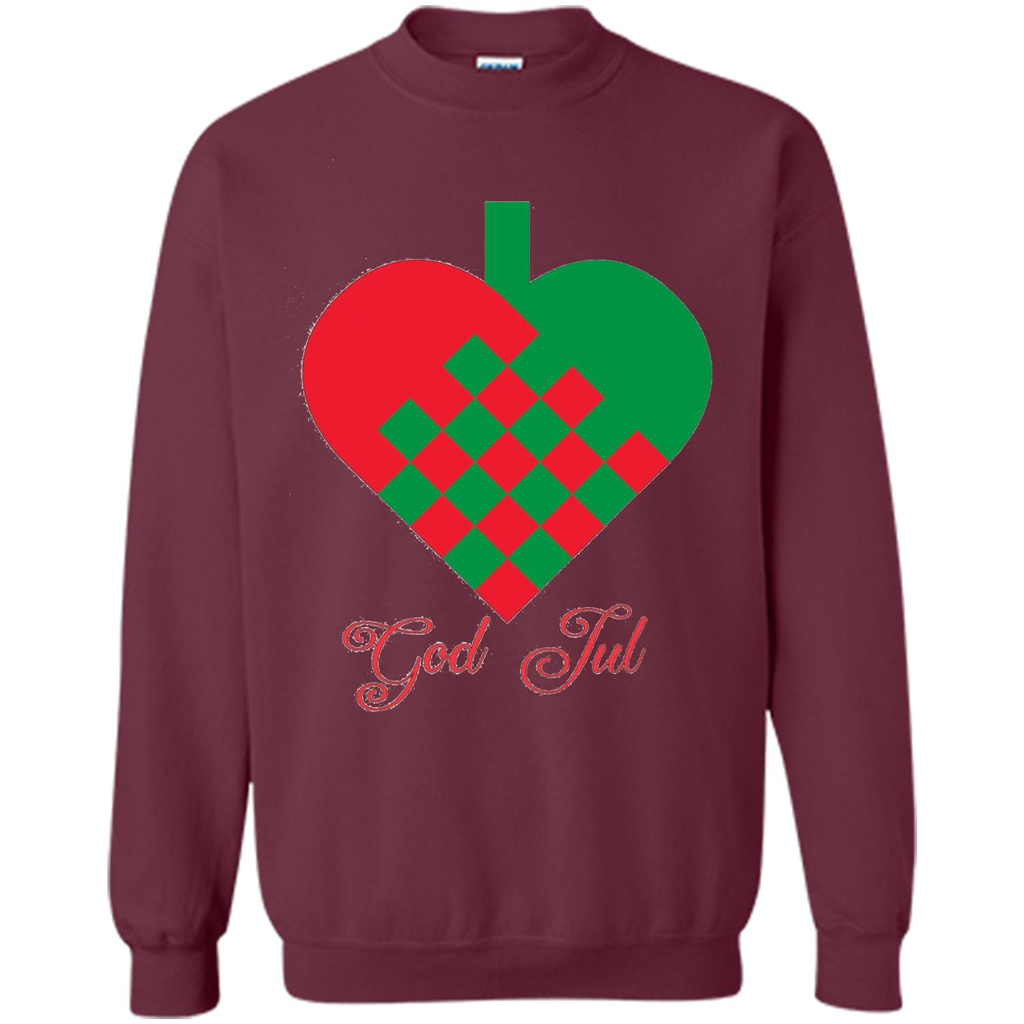 God Jul Merry Christmas T-shirt Maroon